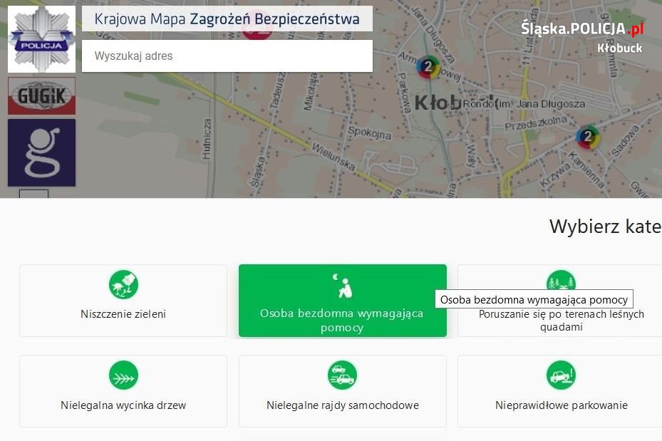 Zakładka bezdomność z krajowej mapy zagrożeń bezpieczeństwa