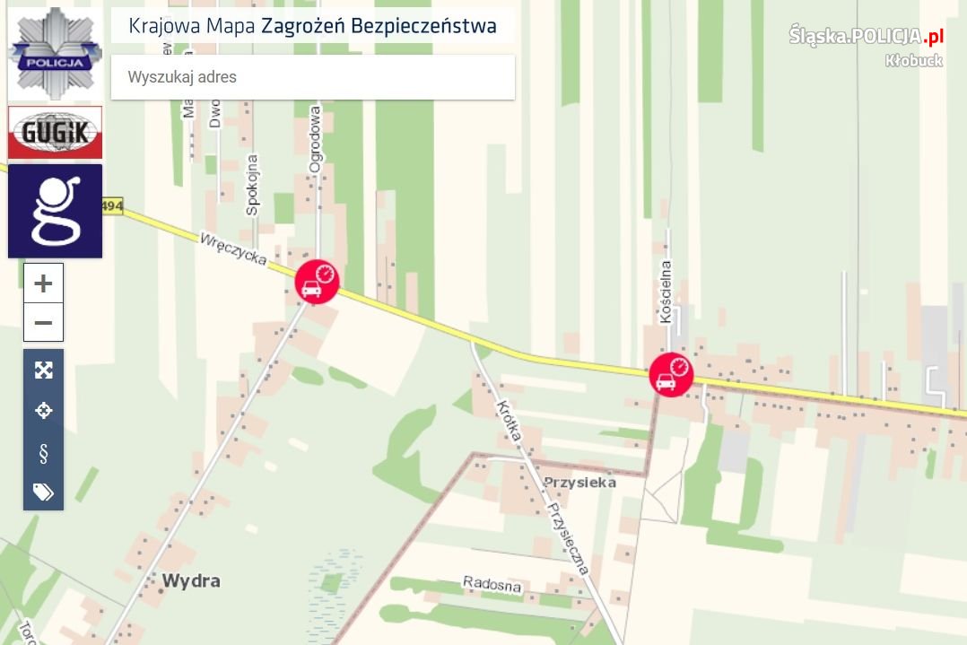 Widok ekranu komputera, Krajowa Mapa Zagrożeń Bezpieczeństwa