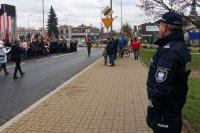 Uczestnicy uroczystości przy pomniku Sebyły.