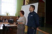 Pogadanka policjantów w Szkole Podstawowej nr 1 w Kłobucku.