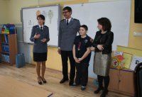 Wizyta policjantów w szkole w Krzepicach.