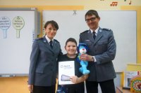 Wizyta policjantów w szkole w Krzepicach.