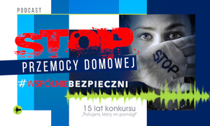 Plakat promujący akcję stop przemocy domowej.