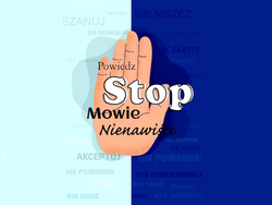 Plakat stop mowie nienawiści.