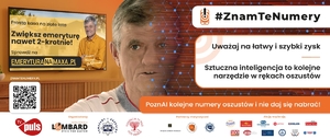 Plakat z twarzą mężczyzny.