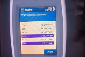 zdjęcie ekranu narkotestera